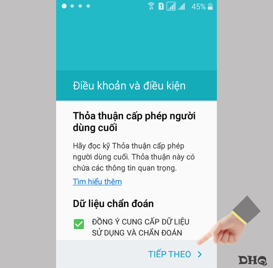 Chọn Tiếp theo